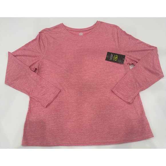 Athletic Works Tops - Athletic Works Womens Pink Space Dye Long Sleeve Performance Tee XL 16-18 NEW